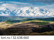 Dawn in the Chui valley, view of the North Chui ridge. Russia, mountain Altai. Стоковое фото, фотограф Вадим Орлов / Фотобанк Лори