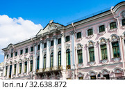 The Stroganov Palace, a Late Baroque palace at the intersection of the Moika River and Nevsky Prospect. Стоковое фото, фотограф Николай Коржов / Фотобанк Лори