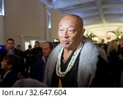 Знаменитый голливудский киноактер Кэри-Хироюки Тагава Cary-Hiroyuki Tagawa дает интервью в Москве (2013 год). Редакционное фото, фотограф Малышев Андрей / Фотобанк Лори
