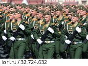 Курсанты Военного университета Министерства Обороны Российской Федерации на генеральной репетиции парада на Красной площади в честь Дня Победы (2019 год). Редакционное фото, фотограф Free Wind / Фотобанк Лори