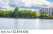 The city of Vyborg. Bolshoy Kovsh (Salakkalahti) embankment (2019 год). Стоковое фото, фотограф Parmenov Pavel / Фотобанк Лори