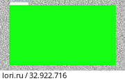 Chromakey green browser window, ready for post-production, on animated background with old tv noise. Seamless loop. 4K video footage. Стоковая анимация, аниматор Dmitry Domashenko / Фотобанк Лори