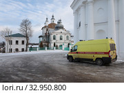 Лежнево, вид нацерковь Живоночальной Троицы (2020 год). Редакционное фото, фотограф Дмитрий Неумоин / Фотобанк Лори