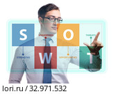 SWOT technique concept for business. Стоковое фото, фотограф Elnur / Фотобанк Лори