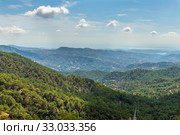 View from Olymbos, the highest peak of the island of Cyprus. Troodos mountains (2019 год). Стоковое фото, фотограф Володина Ольга / Фотобанк Лори