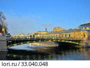 Panteleymonovsky Bridge over the Fontanka River in St. Petersburg, Russia (2020 год). Стоковое фото, фотограф Знаменский Олег / Фотобанк Лори