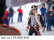 Russia, Samara, February 2017: The Hussars. Historical reconstruction of the military-patriotic club "They fought for their Motherland" Редакционное фото, фотограф Акиньшин Владимир / Фотобанк Лори