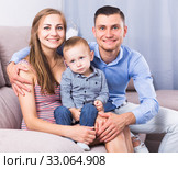 Young mother and father with little son. Стоковое фото, фотограф Яков Филимонов / Фотобанк Лори