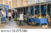 Рынок Сенной. Краснодар. Пожилые женщины продают цветы и всякую всячину (2020 год). Редакционное фото, фотограф Игорь Тарасов / Фотобанк Лори
