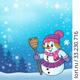 Winter snowwoman topic image 5. Стоковое фото, фотограф Klara Viskova / PantherMedia / Фотобанк Лори