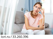 Tired girl with headache. Стоковое фото, фотограф Яков Филимонов / Фотобанк Лори