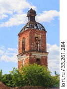 Saratov Region, Russia. Traveling around the Novoburas district, the sights of the village of Loch, Gremyachka. Church of St. Nicholas the Wonderworker. Ruined building 19th century 1821. Photo series (2019 год). Стоковое фото, фотограф Светлана Евграфова / Фотобанк Лори