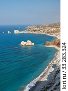 Petra of Romiou coast of the island as seen from the cliff viewpoint. Kouklia. Cyprus (2018 год). Стоковое фото, фотограф Сергей Пристяжнюк (Serg Zastavkin) / Фотобанк Лори