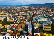 Aerial view of Liberec, Czech Republic (2019 год). Стоковое фото, фотограф Яков Филимонов / Фотобанк Лори