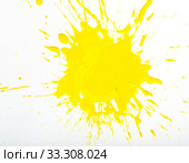 Yellow paint spots on paper, colorfull artistic image on white background. Стоковое фото, фотограф Яков Филимонов / Фотобанк Лори
