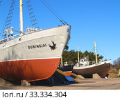 Рыболовецкие суда в экспозиции Морского музея. Клайпеда, Литва (2012 год). Редакционное фото, фотограф Ирина Борсученко / Фотобанк Лори