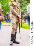 Russia Samara May 2019: officer of the tsarist army during the Russo-Turkish war. Редакционное фото, фотограф Акиньшин Владимир / Фотобанк Лори