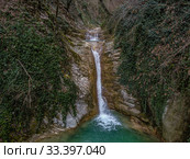 Краснодарский край, Туапсинский район, "Голубой Водопад" на реке Дедеркой. Стоковое фото, фотограф glokaya_kuzdra / Фотобанк Лори