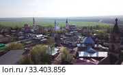 Panoramic aerial view of district of Belev on riverside, Tula region, Russia (2019 год). Стоковое видео, видеограф Яков Филимонов / Фотобанк Лори