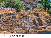 Ancient Greek city Priene on the western coast of Turkey (2019 год). Стоковое фото, фотограф Sergii Zarev / Фотобанк Лори
