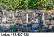 Ancient Greek city Priene on the western coast of Turkey (2019 год). Стоковое фото, фотограф Sergii Zarev / Фотобанк Лори