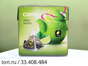 Коробка чая Curtis fresh mojito (2020 год). Редакционное фото, фотограф Евгений Ткачёв / Фотобанк Лори