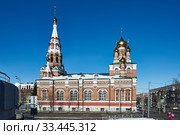 Вознесенско-Феодосиевская церковь в городе Перми приход Вознесения Господня Пермской епархии Русской православной церкви, купеческая церковь (2020 год). Стоковое фото, фотограф Юрий Карачев / Фотобанк Лори