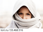 Little child boy wearing arabian burka style clothing. Стоковое фото, фотограф Илья Андриянов / Фотобанк Лори