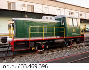 Тепловоз ТГК-2-1, ретро-выставка железнодорожной техники, город Воронеж (2019 год). Редакционное фото, фотограф Вячеслав Палес / Фотобанк Лори