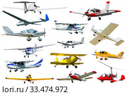 Collage of different modern airplanes. Стоковое фото, фотограф Яков Филимонов / Фотобанк Лори