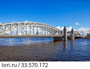 Мост Большеохтинский (Императора Петра Великого). Санкт-Петербург (2020 год). Стоковое фото, фотограф Сергей Афанасьев / Фотобанк Лори