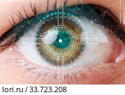 Concept of sensor implanted into human eye. Стоковое фото, фотограф Elnur / Фотобанк Лори