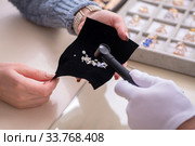 Male jeweler and female client at store. Стоковое фото, фотограф Elnur / Фотобанк Лори