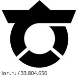 Герб села Такаяма. Префектура Гумма. Япония. Стоковая иллюстрация, иллюстратор Владимир Макеев / Фотобанк Лори