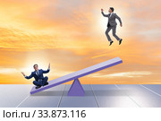 Competition concept with businessman and seesaw. Стоковое фото, фотограф Elnur / Фотобанк Лори