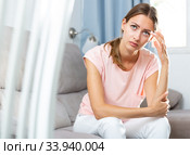 Woman suffering from headache. Стоковое фото, фотограф Яков Филимонов / Фотобанк Лори