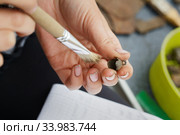 Archaeologist cleans medieval bronze pendant in bell style. Стоковое фото, фотограф Круглов Олег / Фотобанк Лори