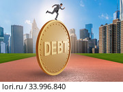 Businessman in debt and loan concept. Стоковое фото, фотограф Elnur / Фотобанк Лори