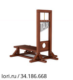 guillotine with text tax on white background. Isolated 3d illustration. Стоковая иллюстрация, иллюстратор Ильин Сергей / Фотобанк Лори