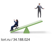 Competition concept with businessman and seesaw. Стоковое фото, фотограф Elnur / Фотобанк Лори