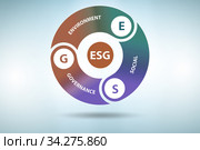 ESG concept as environmental and social governance. Стоковое фото, фотограф Elnur / Фотобанк Лори