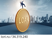 Businessman in debt and loan concept. Стоковое фото, фотограф Elnur / Фотобанк Лори