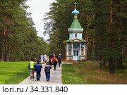 Часовня Успения Божией Матери. Остров Коневец (2020 год). Редакционное фото, фотограф Роман Рожков / Фотобанк Лори