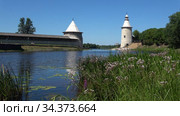 Июльский солнечный день на реке Пскове. Псков, Россия (2020 год). Стоковое видео, видеограф Виктор Карасев / Фотобанк Лори
