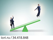 Competition concept with businessman and seesaw. Стоковое фото, фотограф Elnur / Фотобанк Лори