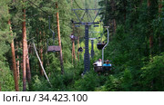Видео подъемника на гору Церковка в Белокурихе на Алтае / Video of elevator on mount Tserkovka near Altai resort Belokurikha (2020 год). Редакционное видео, видеограф Сергей Пристяжнюк (Serg Zastavkin) / Фотобанк Лори