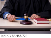 Young male judge working in courthouse. Стоковое фото, фотограф Elnur / Фотобанк Лори