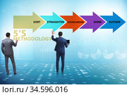 Businessman in 5S workplace organisation concept. Стоковое фото, фотограф Elnur / Фотобанк Лори