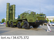 Пусковая установка 5П85СМ2-01 из состава ЗРК С-400 на шасси МАЗ-543М на военном международном форуме "Армия-2020" Редакционное фото, фотограф Виктор Карасев / Фотобанк Лори