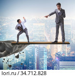 Angry unwise boss shouting and yelling at this important employe. Стоковое фото, фотограф Elnur / Фотобанк Лори